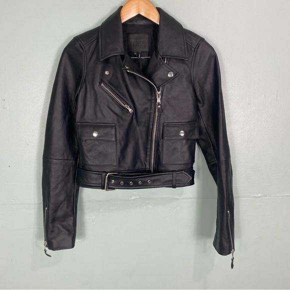 Paige Demetra Leather Moto Jacket Sz XS - Picture 2 of 10